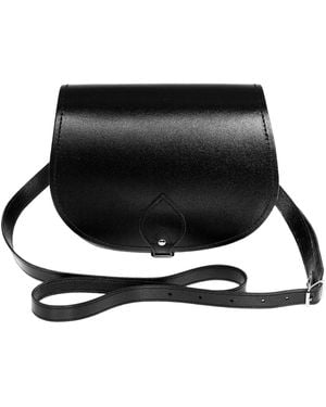 Zatchels Handmade Leather Saddle Bag Large - Black
