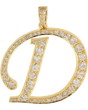 Artisan Diamond “D” Initial Pendant - Metallic
