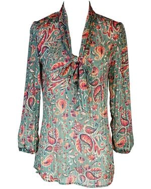 Jennafer Grace Absinthe Tie Front Blouse - Green
