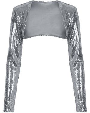 Moda Glam Cyrene Sequin Bolero Jacket - Gray