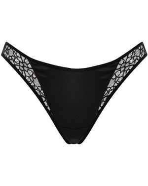 SAETA Paris Silk & Cotton Lace Brief - Black