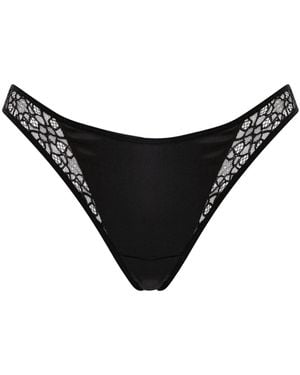 SAETA Paris Silk & Cotton Lace Brief - Black