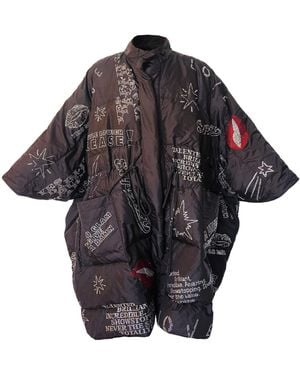 Maxjenny Oversized Puffer Coat – With Swarovski Details - Black