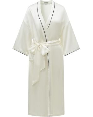 NOT JUST PAJAMA Timeless Collection Silk Robe - White