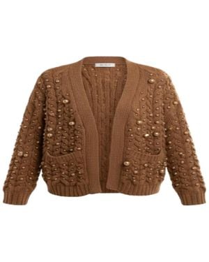 Saachi Party Pearl Cardigan - Brown