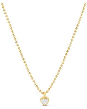 SHYMI Bezel Heart On A Beaded Ball Chain - Metallic