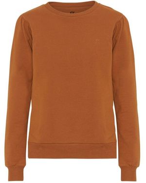 GROBUND Organic Cotton Sweatshirt With Puff Sleeves - Brown