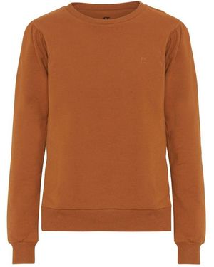 GROBUND Organic Cotton Sweatshirt With Puff Sleeves - Brown