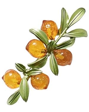 Chanel Joan Elkayam Enamelled Lemon Bunch Branch - Yellow
