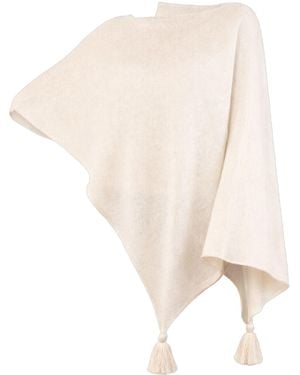 I Rocchi Cashmere Neutrals Pure Cashmere Lightweight Poncho - Natural