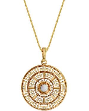 Karma and Luck Celestial Balance Opal Mandala Necklace - Metallic
