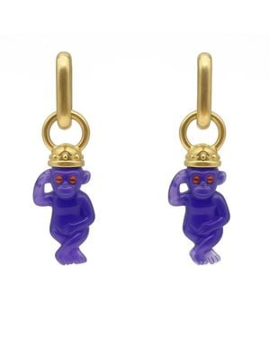 Michael Nash Jewelry Monkey Resin Drop Earrings - Blue