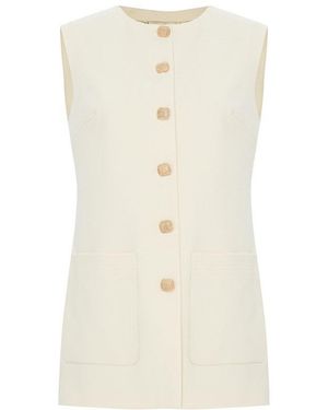 Exquise Neutrals Anisa Buttoned Vest – Ecru - Natural