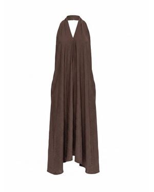 Tantra Spain Sl Loose-Fitting Midi Dress With A Halter Neckline - Brown
