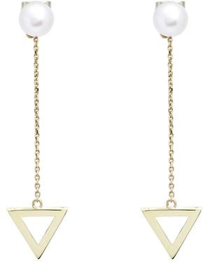 Sheida Farrokhi Triangle Drop Earrings - White