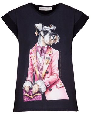The Extreme Collection T-Shirt With Dropped Sleeves Schnauzer - Blue