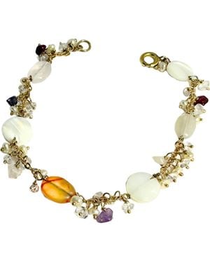 Tg-Jewellery by Tamara Gervasio Pearls And Multicolour Gemstones Bracelet One Of A Kind - Metallic