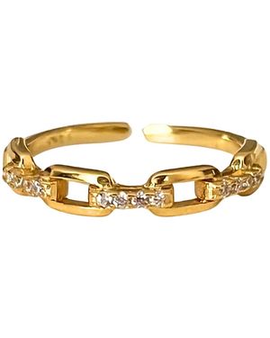 Nazzar Dainty Link Chain Ring - Metallic