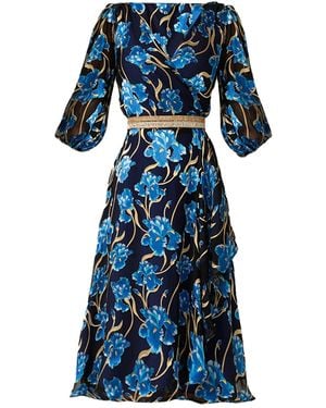 SACHA DRAKE Linnee Wrap Midi Dress - Blue