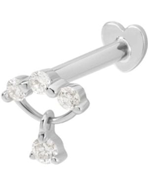 Vanhi 14K Solid Freda Lab-Grown Diamond Flat Back Stud - Metallic