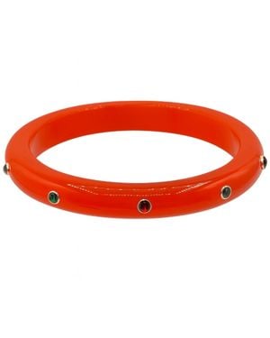 Michael Nash Jewelry Kristen Studded Resin And Stone Bangle - Red