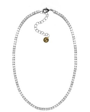 Adriana Pappas Designs Rhodium Tennis Choker - Metallic