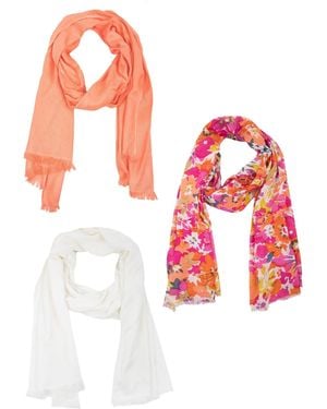 Saachi Flower Garden Scarf Set - White