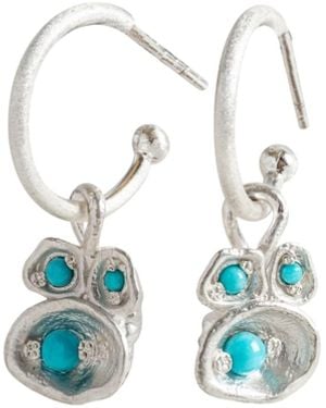 Claire Hill Designs Lichen Hoop Earrings - Blue