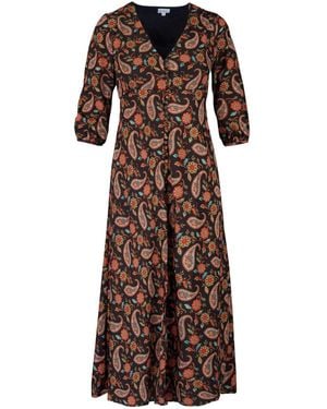 At Last Belgravia Midi Dress Chocolate - Brown