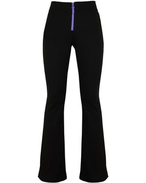 blonde gone rogue Wicked Zipper Flared Pants, Cotton - Black