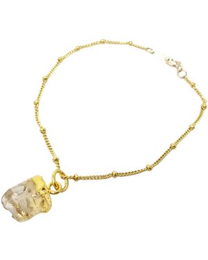 Sophelia Raw Citrine November Birthstone Fine Satellite Crystal Bracelet - Metallic