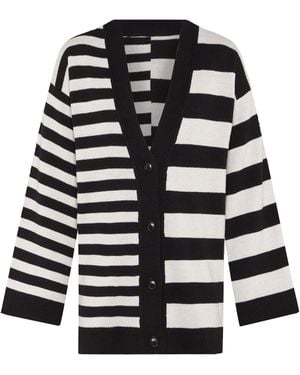 INGMARSON Multi-Striped Wool & Cashmere Knitted Cardigan - Black