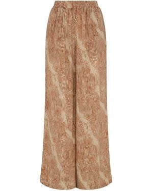 Raffya Ginger High Waist Tiger Print Trouser - Brown