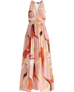 Paisie Retro Wave Halter Neck Maxi Dress - Pink