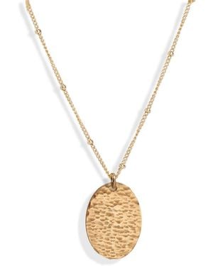 Kate Koel Oval Pendant Necklace - Metallic