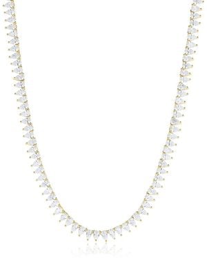 SET & STONES Teardrop Tennis Necklace - Metallic