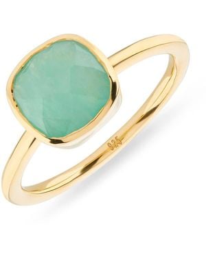 Auree Brooklyn Aqua Chalcedony Vermeil Ring - Blue