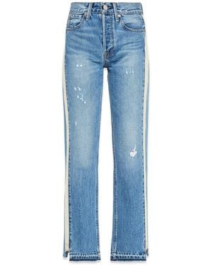 NOEND Remastered Upcycled Crop Straight Jeans - Blue