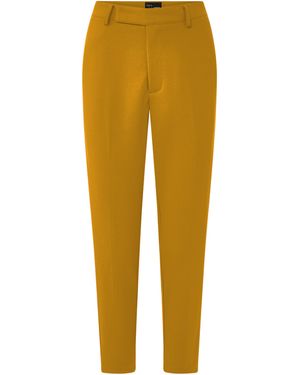 Layo G Cropped Mustard Stretch Dress Pants - Yellow