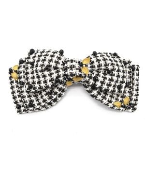 ADIBA Tweed Beaded Harmony Hair Barrette - Black