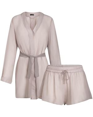 Je Mérite (I Deserve) Silk Chiffon Shirt Dress & Tap Short Set - Pink