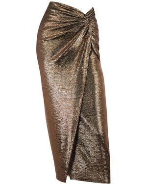 Me & Thee Neutrals Little Bird Bronze Metallic Skirt - Natural