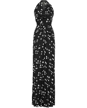 Nocturne Printed Halter Neck Maxi Dress - Black