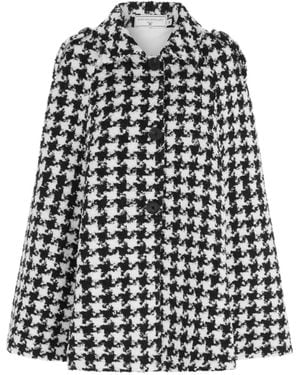 Hortons England The Houndstooth Cape - Black
