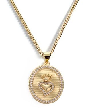 Rachel Nathan Sacred Heart Necklace - Metallic