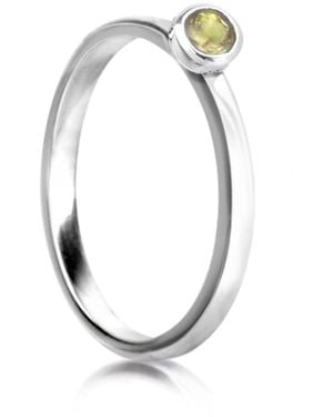 The Jewellery Store London August Birthstone Stackable Ring With Peridot - Metallic