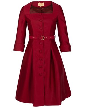Santinni 'Spencer' Silk & Wool Dress - Red