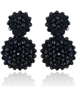 PINAR OZEVLAT Sunflower Drop Earrings - Black