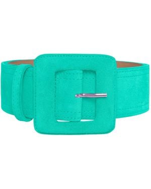 BeltBe Suede Square Buckle Belt - Green