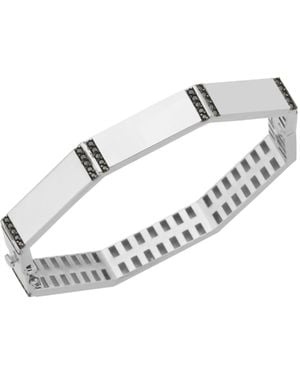 Dime Tribe Bangle With Diamonds - Metallic